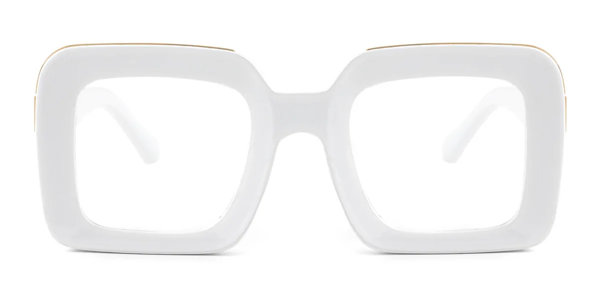 White Rectangle Gorgeous Custom Engraving Eyeglasses | WhereLight