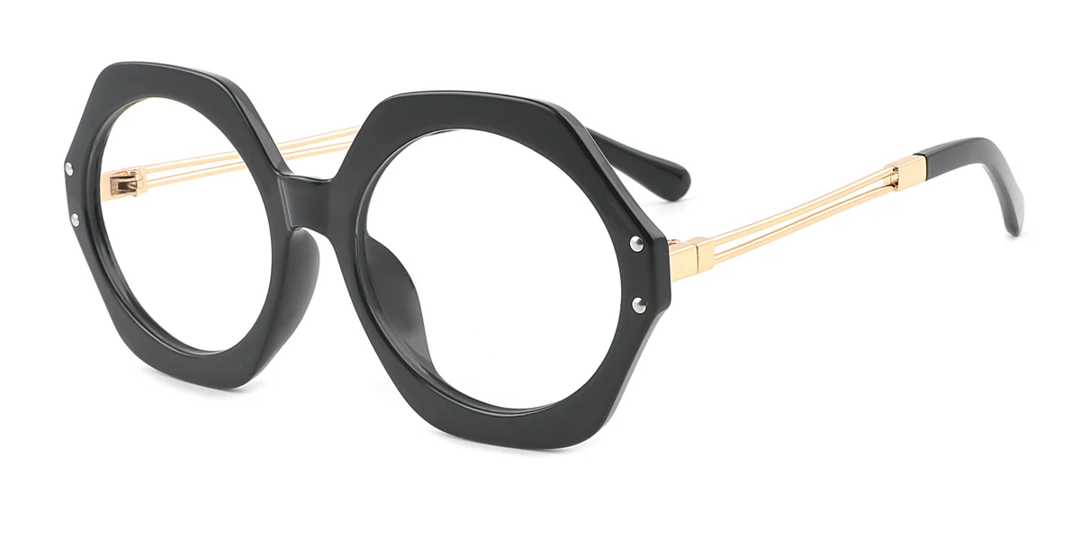 Black Oval Geometric Irregular Retro Unique Gorgeous  Eyeglasses | WhereLight