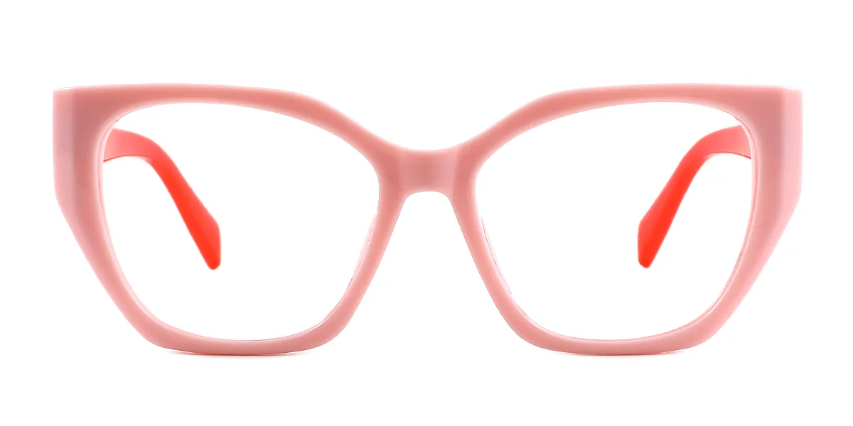 Pink Irregular Simple Classic Custom Engraving Eyeglasses | WhereLight