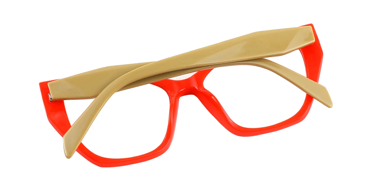 Red Irregular Simple Classic Custom Engraving Eyeglasses | WhereLight