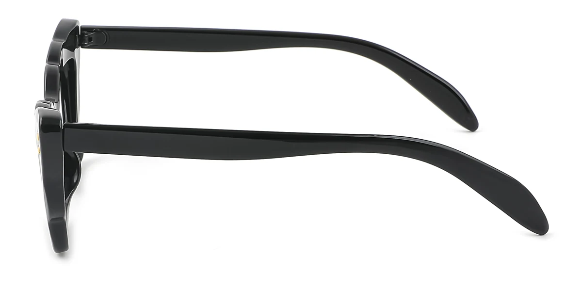 Black Cateye Rectangle Irregular Unique Gorgeous Custom Engraving Eyeglasses | WhereLight