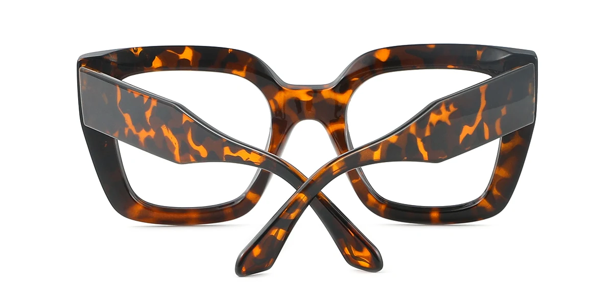 Tortoiseshell Rectangle Rhinestone Custom Engraving Eyeglasses | WhereLight
