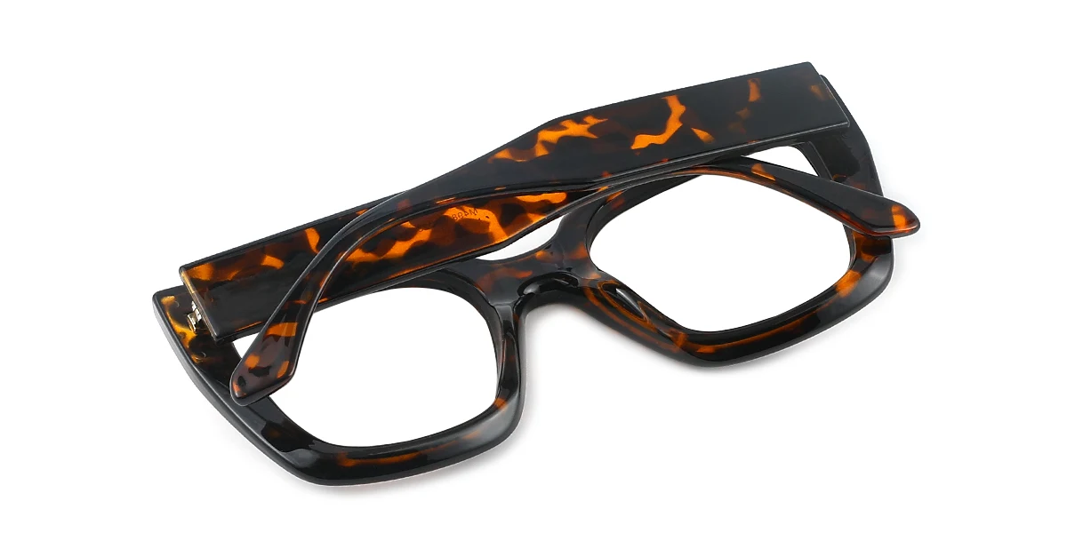 Tortoiseshell Rectangle Rhinestone Custom Engraving Eyeglasses | WhereLight