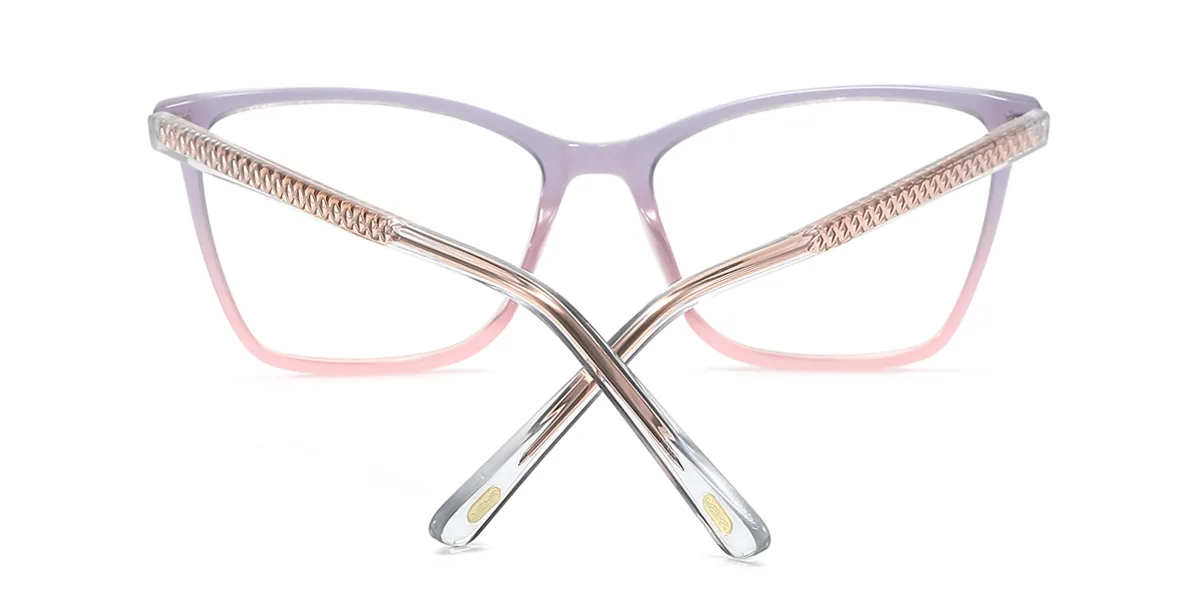 Purple Rectangle Simple Spring Hinges Eyeglasses | WhereLight