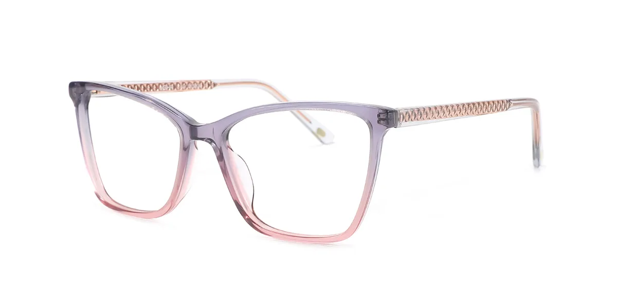 Purple Rectangle Simple Spring Hinges Eyeglasses | WhereLight