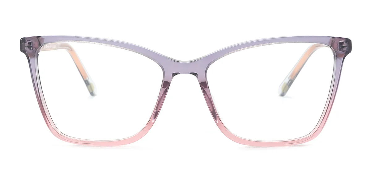 Purple Rectangle Simple Spring Hinges Eyeglasses | WhereLight