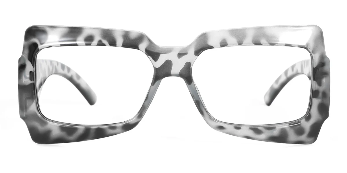 Tortoiseshell Rectangle Simple Custom Engraving Eyeglasses | WhereLight
