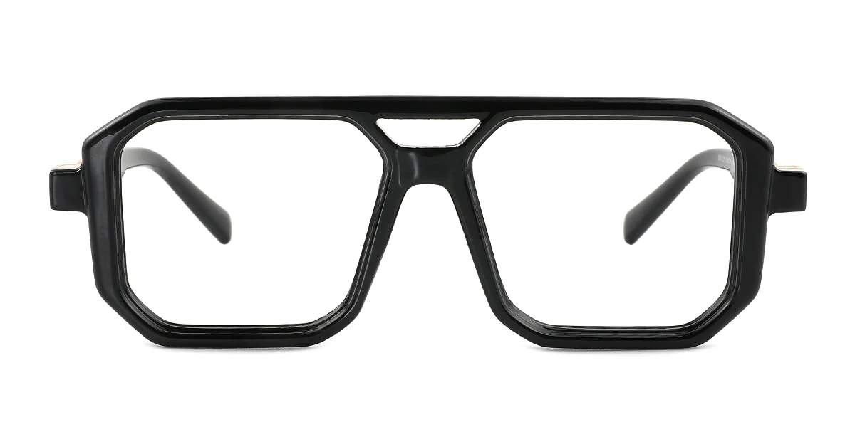 Black Aviator Retro Custom Engraving Eyeglasses | WhereLight