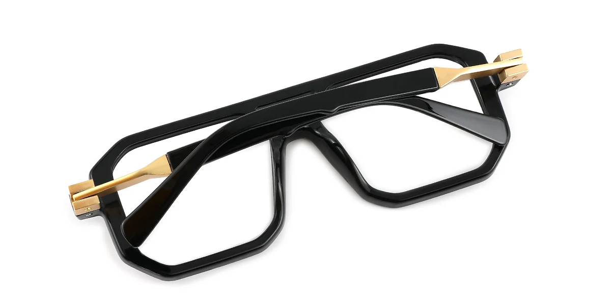 Black Aviator Retro Custom Engraving Eyeglasses | WhereLight
