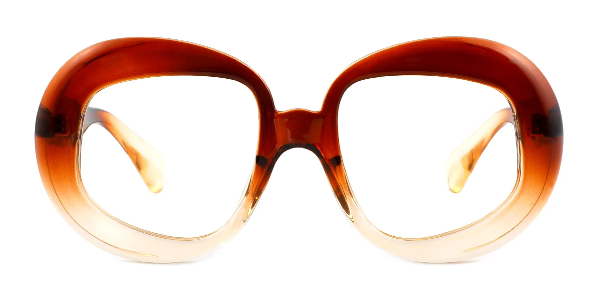 Brown Oval Retro Custom Engraving Eyeglasses | WhereLight