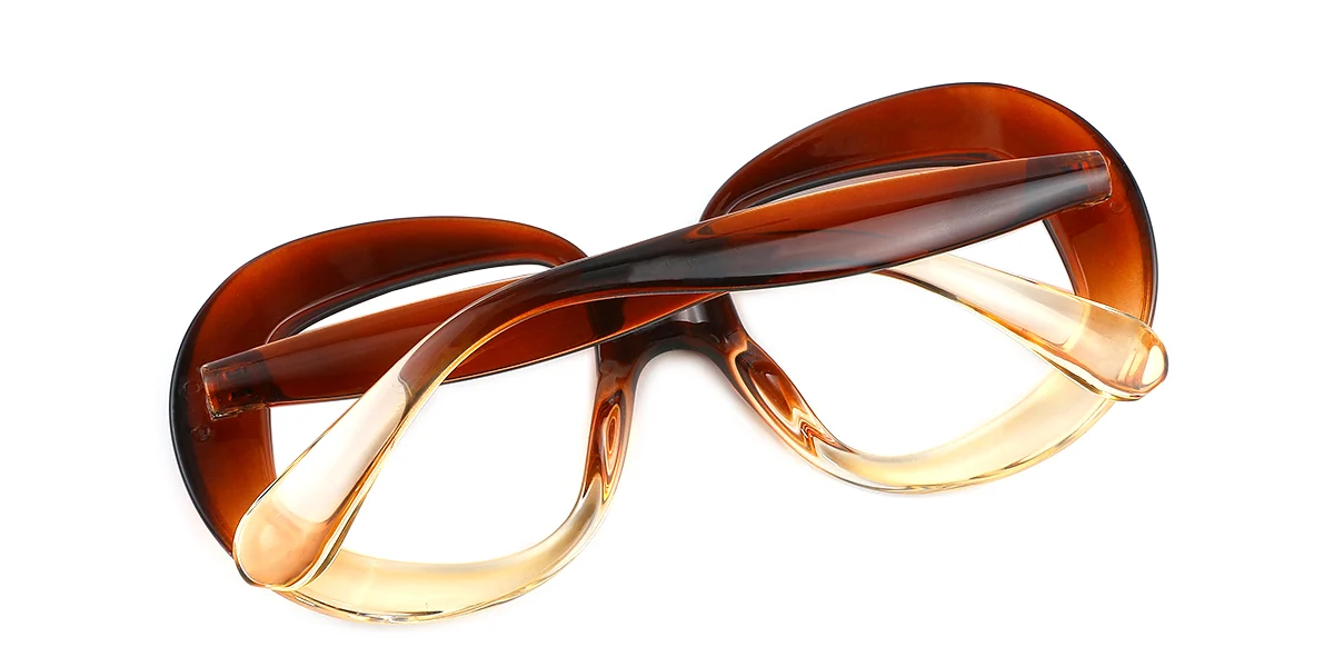 Brown Oval Retro Custom Engraving Eyeglasses | WhereLight