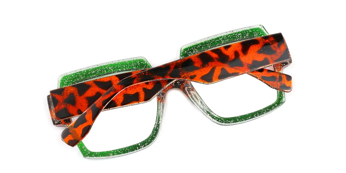 Green Irregular Simple Retro Custom Engraving Eyeglasses | WhereLight