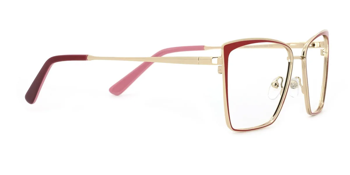 Red Cateye Unique Spring Hinges Custom Engraving Eyeglasses | WhereLight