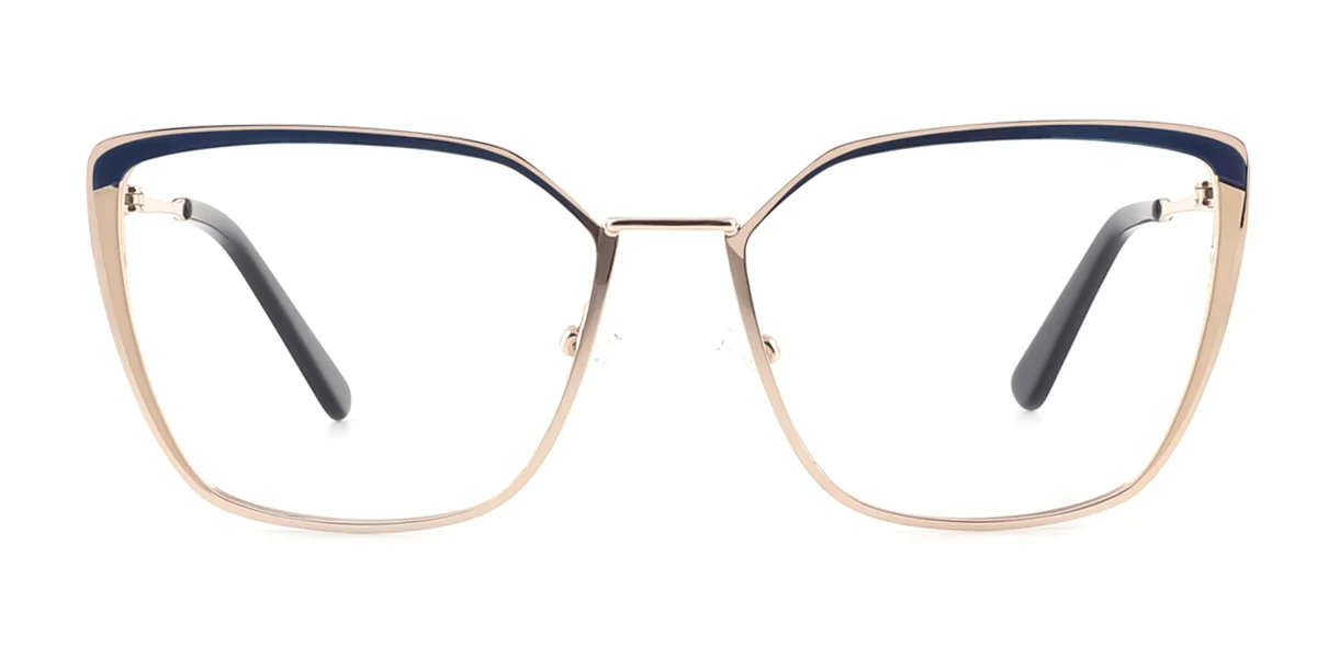 Blue Oval Unique Spring Hinges Eyeglasses | WhereLight