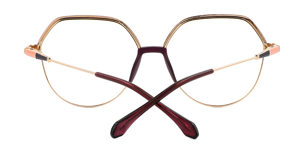 Purple Geometric Simple Classic Business Spring Hinges Eyeglasses | WhereLight