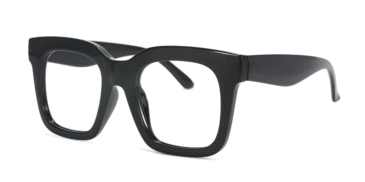 Black Rectangle Unique Custom Engraving Eyeglasses | WhereLight