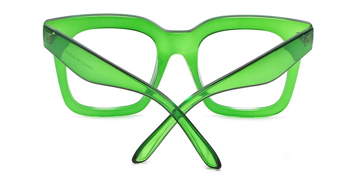 Green Rectangle Unique Custom Engraving Eyeglasses | WhereLight