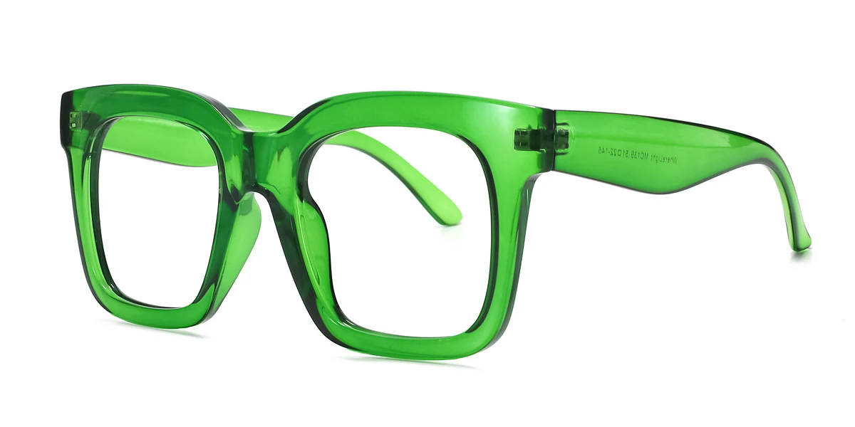 Green Rectangle Unique Custom Engraving Eyeglasses | WhereLight