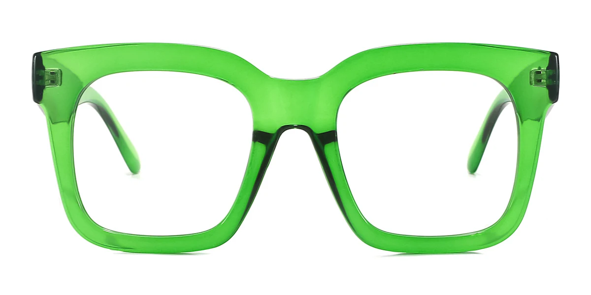 Green Rectangle Unique Custom Engraving Eyeglasses | WhereLight