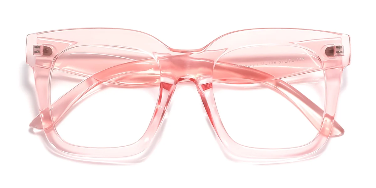 Pink Rectangle Unique Custom Engraving Eyeglasses | WhereLight