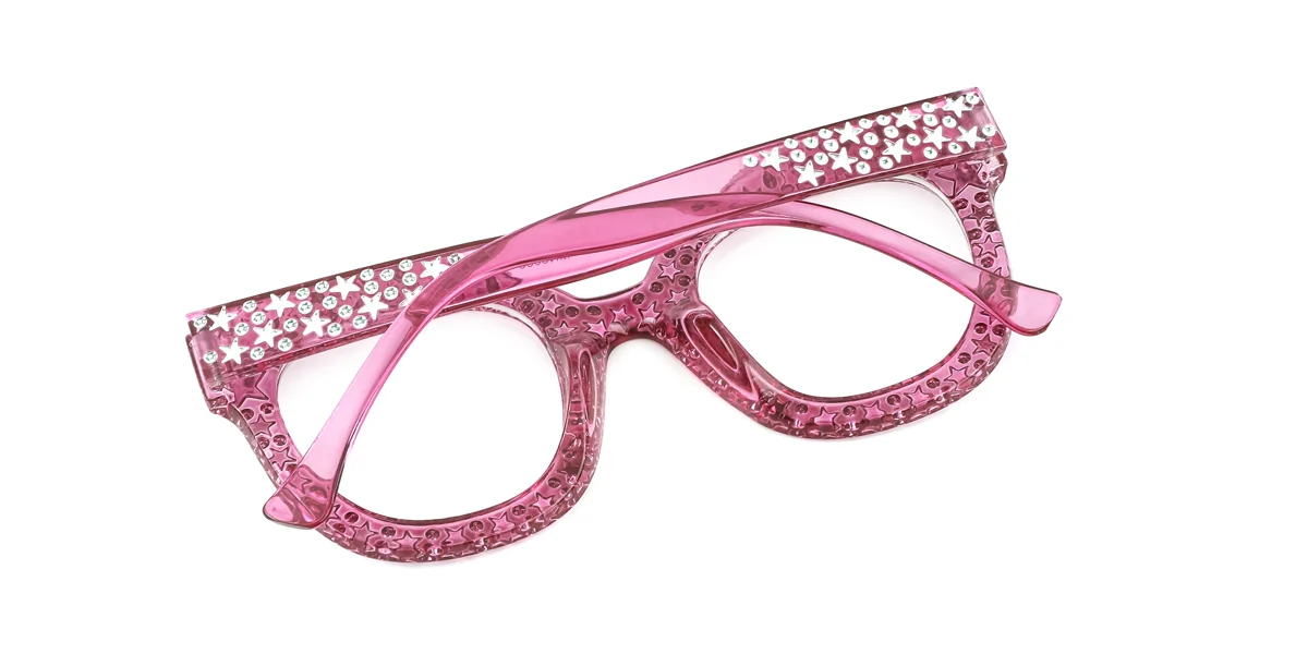 Purple Cateye Gorgeous Rhinestone Custom Engraving Eyeglasses | WhereLight