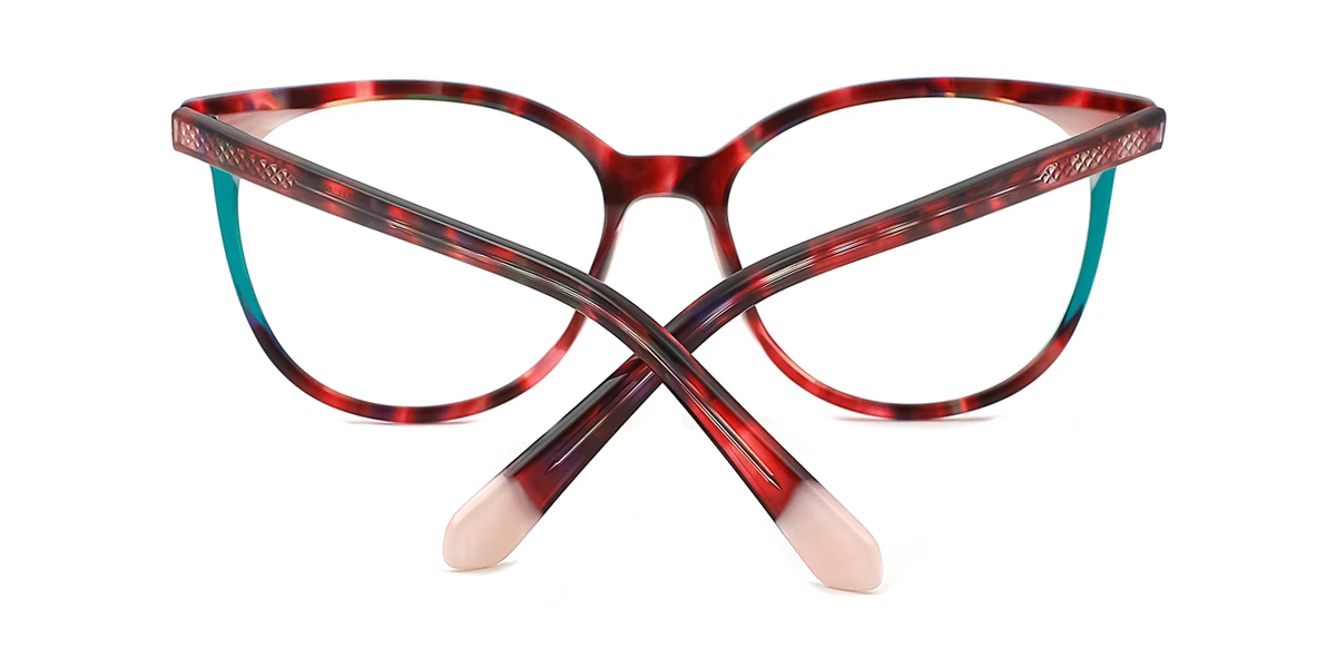 Red Oval Retro Unique Spring Hinges Eyeglasses | WhereLight