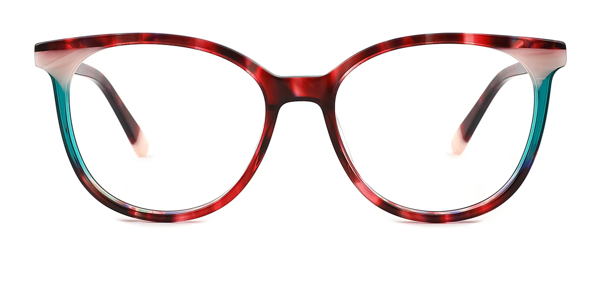 Red Oval Retro Unique Spring Hinges Eyeglasses | WhereLight