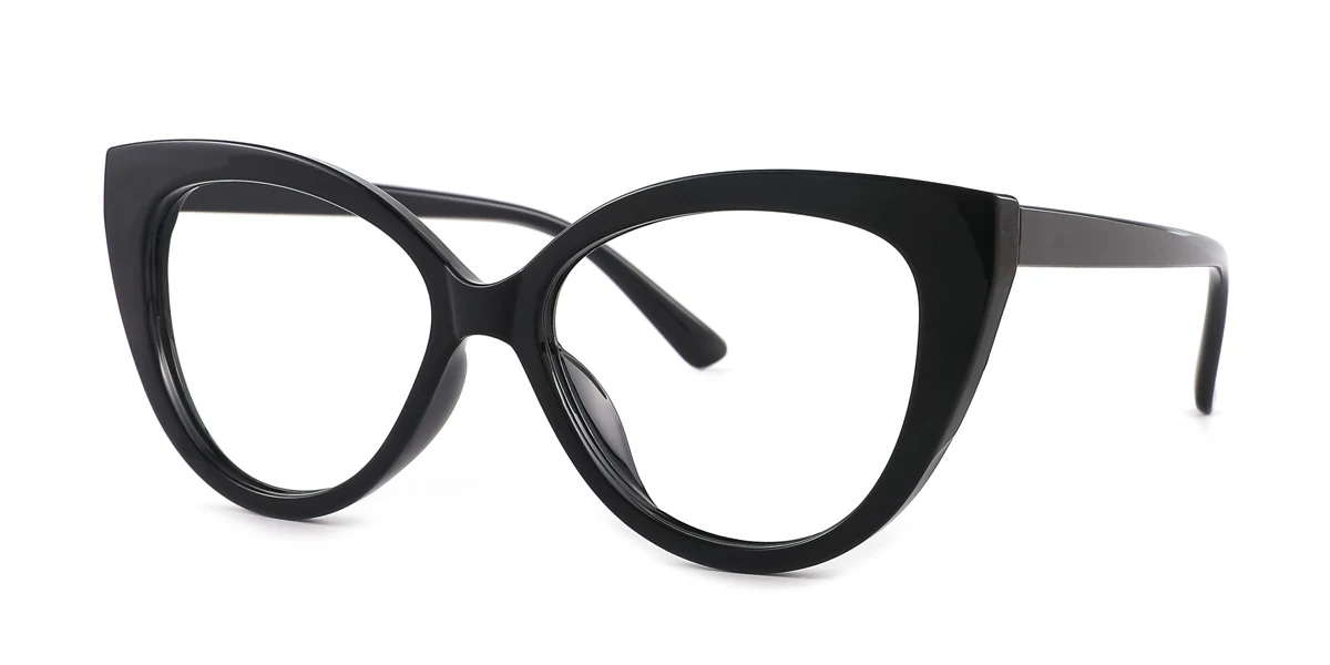 Black Cateye Simple Classic Retro Unique Gorgeous Custom Engraving Eyeglasses | WhereLight