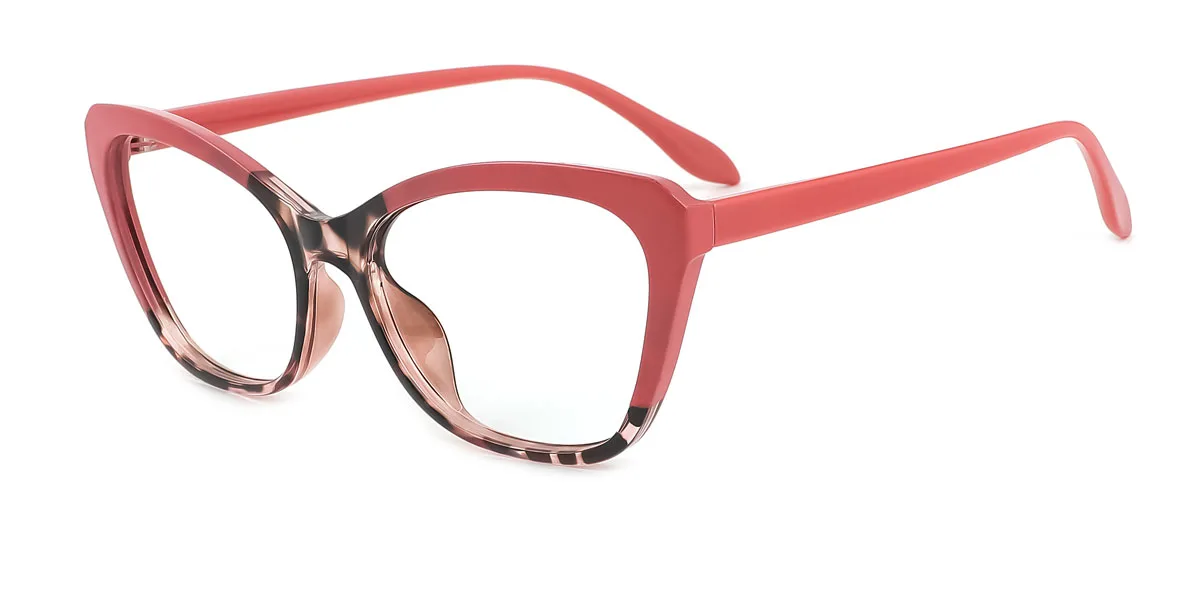 Pink Cateye Irregular Retro Unique Gorgeous Custom Engraving Eyeglasses | WhereLight