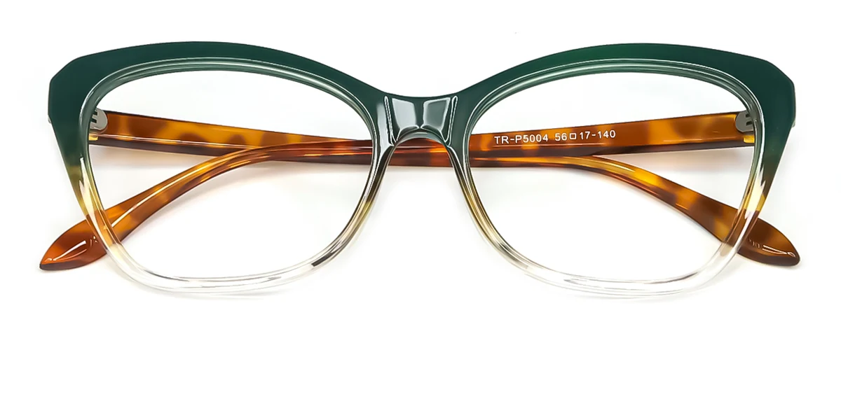 Green Cateye Simple Unique Gorgeous Custom Engraving Eyeglasses | WhereLight