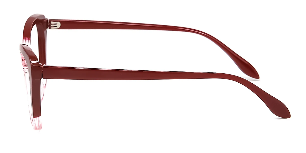 Red Cateye Simple Unique Gorgeous Custom Engraving Eyeglasses | WhereLight