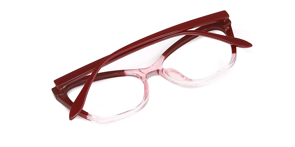 Red Cateye Simple Unique Gorgeous Custom Engraving Eyeglasses | WhereLight