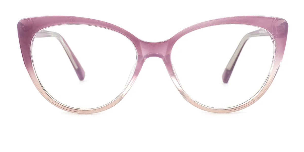 Purple Cateye Oval Simple Retro Unique Spring Hinges Custom Engraving Eyeglasses | WhereLight