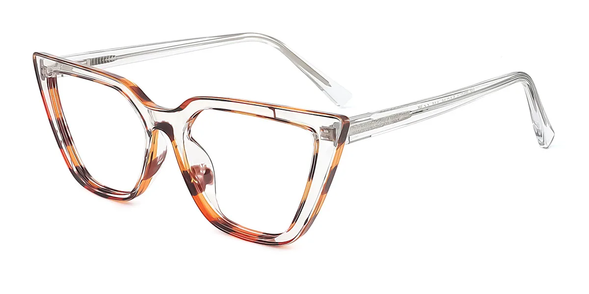 Tortoiseshell Cateye Irregular Retro Unique Gorgeous Spring Hinges Custom Engraving Eyeglasses | WhereLight