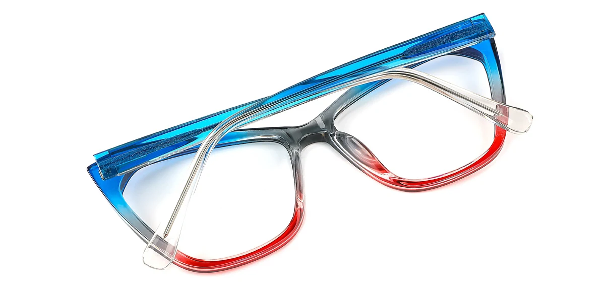 Blue Cateye Gorgeous Spring Hinges Custom Engraving Eyeglasses | WhereLight