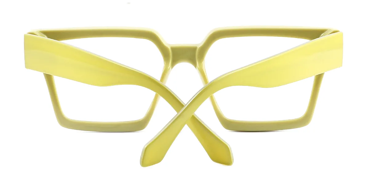Green Rectangle Simple Classic Retro Custom Engraving Eyeglasses | WhereLight