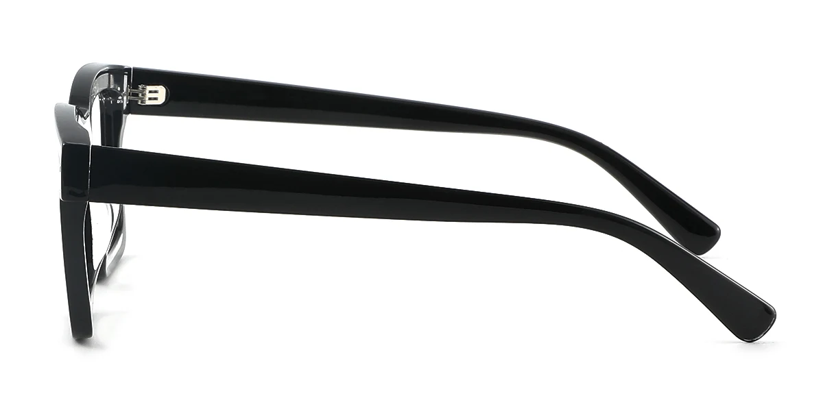 Black Rectangle Simple Custom Engraving Eyeglasses | WhereLight