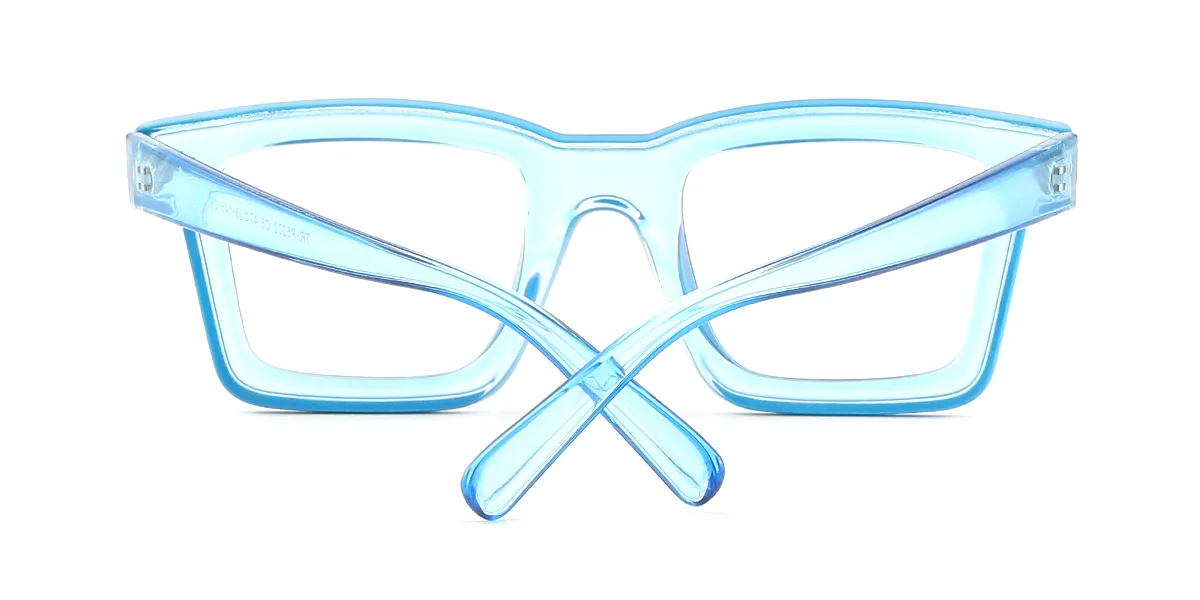 Blue Rectangle Simple Custom Engraving Eyeglasses | WhereLight