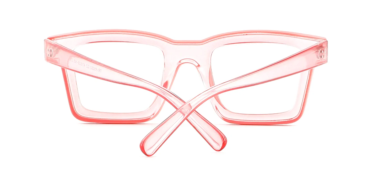 Pink Rectangle Simple Custom Engraving Eyeglasses | WhereLight