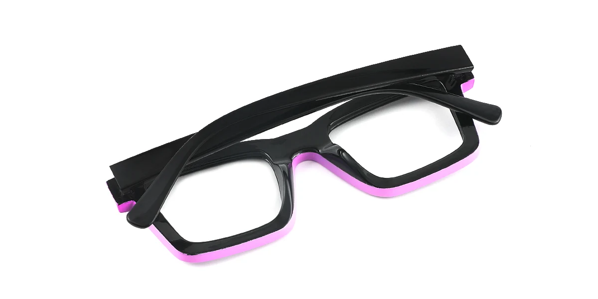 Purple Rectangle Simple Custom Engraving Eyeglasses | WhereLight