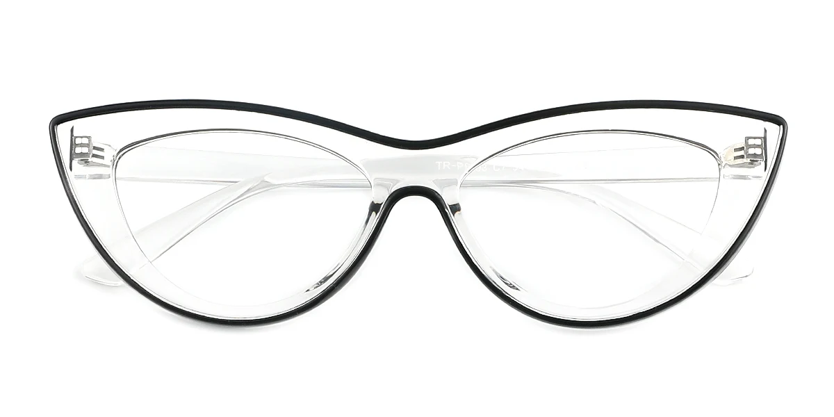 Black Cateye Simple Classic Custom Engraving Eyeglasses | WhereLight