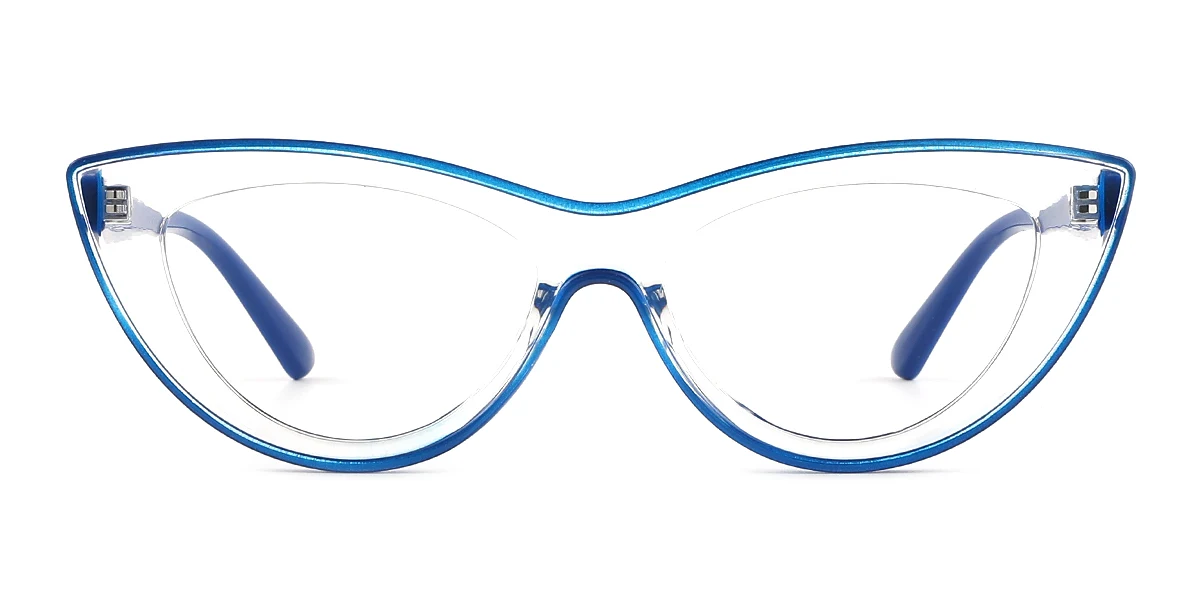 Blue Cateye Simple Classic Custom Engraving Eyeglasses | WhereLight