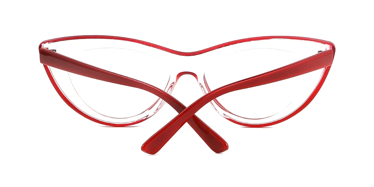 Red Cateye Simple Classic Custom Engraving Eyeglasses | WhereLight