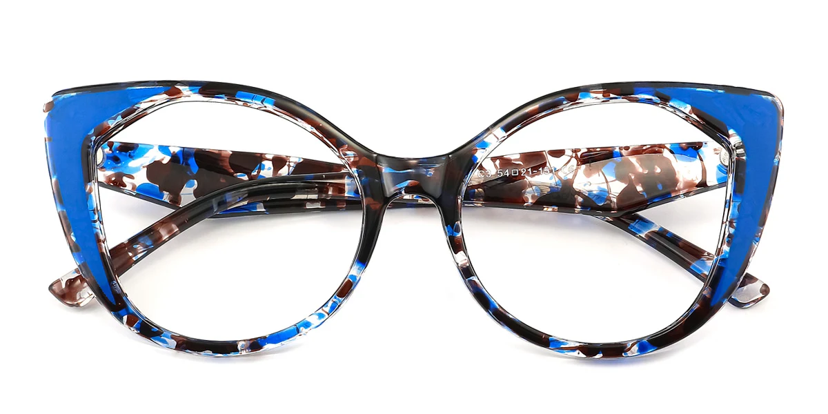 Blue Cateye Gorgeous Custom Engraving Eyeglasses | WhereLight