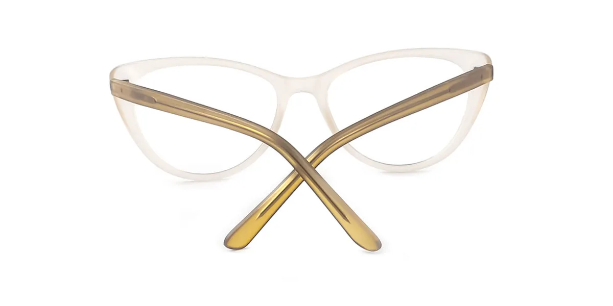 Yellow Cateye Unique Spring Hinges Custom Engraving Eyeglasses | WhereLight