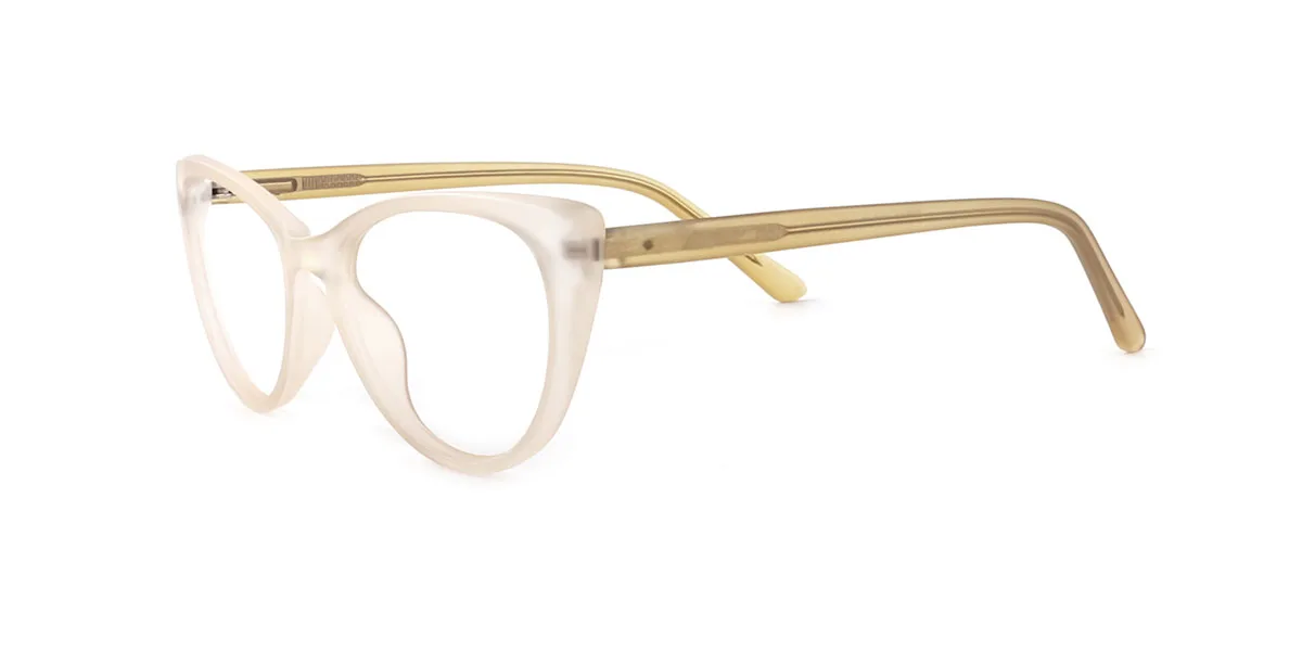 Yellow Cateye Unique Spring Hinges Custom Engraving Eyeglasses | WhereLight