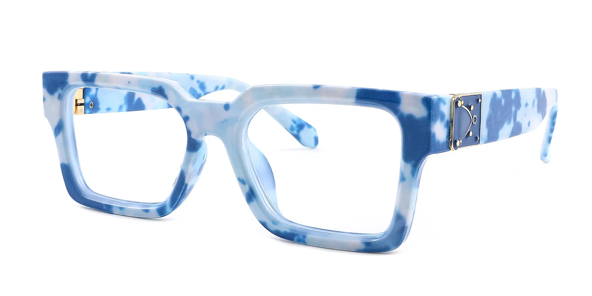 Blue Rectangle Unique Gorgeous  Eyeglasses | WhereLight