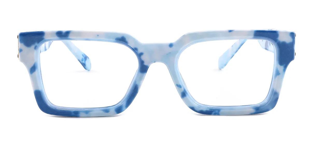 Blue Rectangle Unique Gorgeous  Eyeglasses | WhereLight
