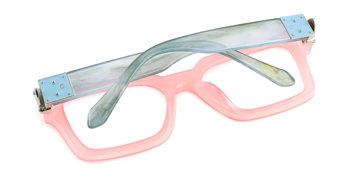 Pink Rectangle Unique Gorgeous  Eyeglasses | WhereLight