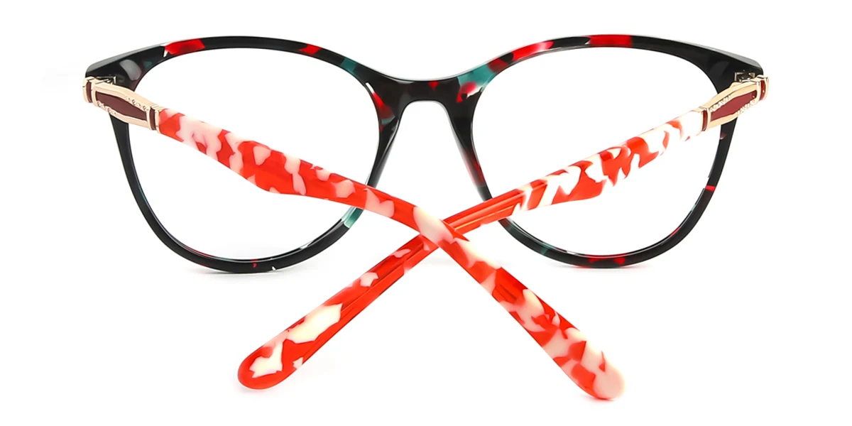 Red Oval Unique Spring Hinges Eyeglasses | WhereLight